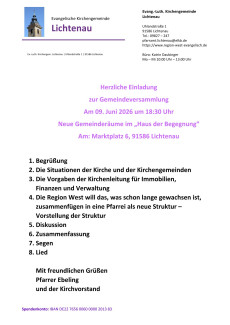 Gemeindeversammlung Lichtenau